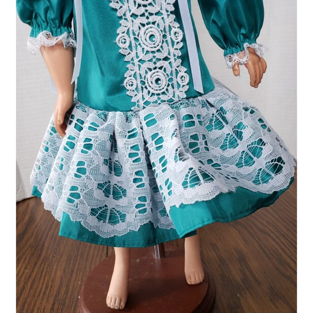 Blonde Haired Blue Eyed Girl in Blue Outfit 17 Inch Doll